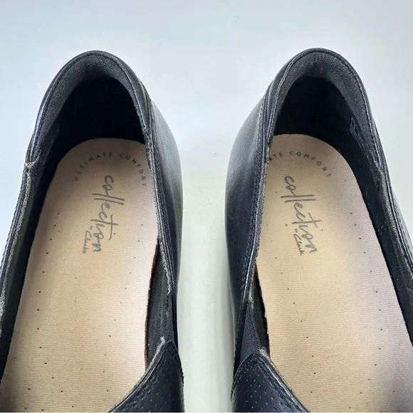 Clarks slip on shoe Womens Size 8.5 comfort black Everyday Comfort Low heel - Picture 11 of 14